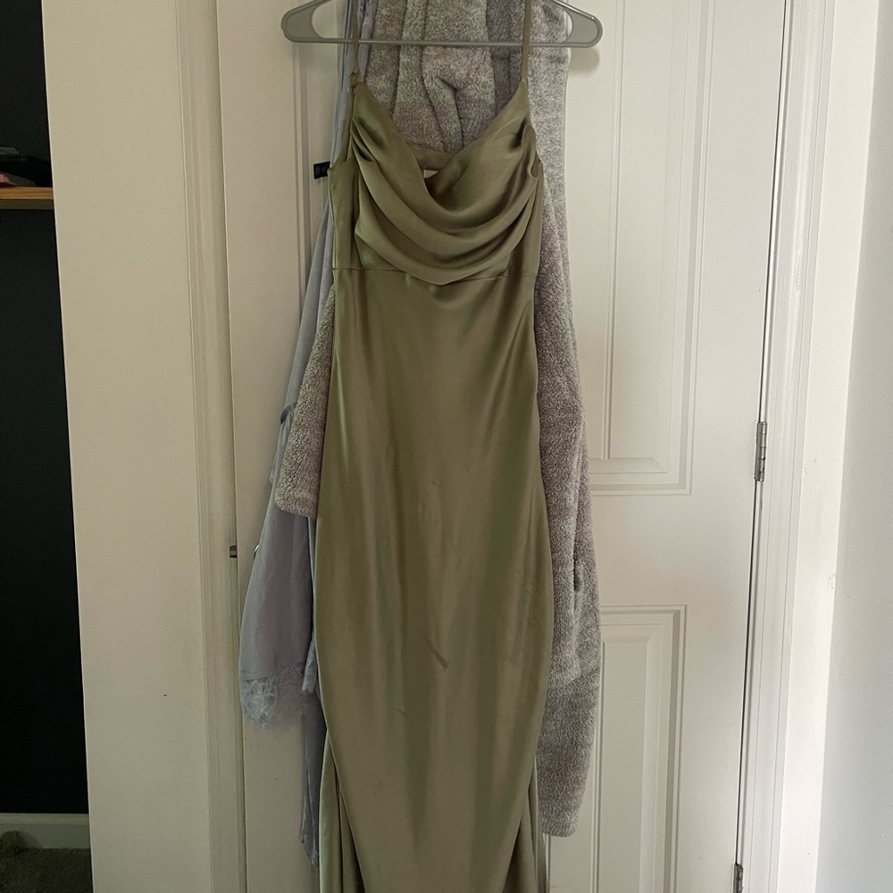 Revelry Strapless Sage Green Dress